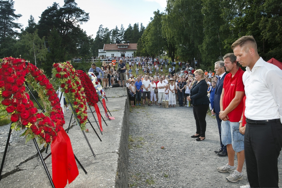 wreath laying ceremony on Utoya Island July 22, 2014
