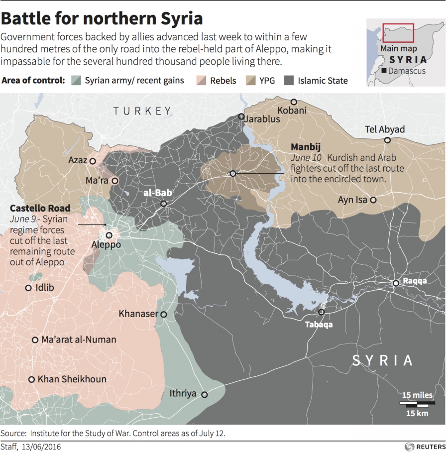 Map of battle for northing Syria Map of battle for northing Syria