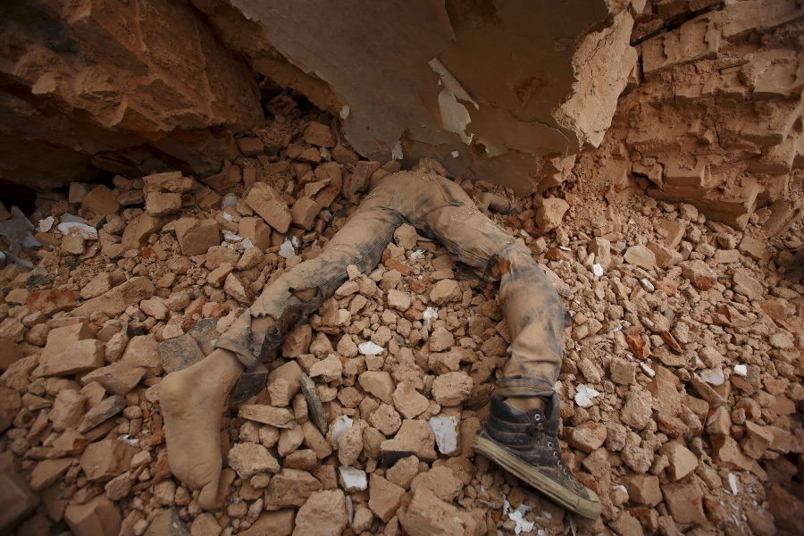 A victim of the earthquake in Nepal