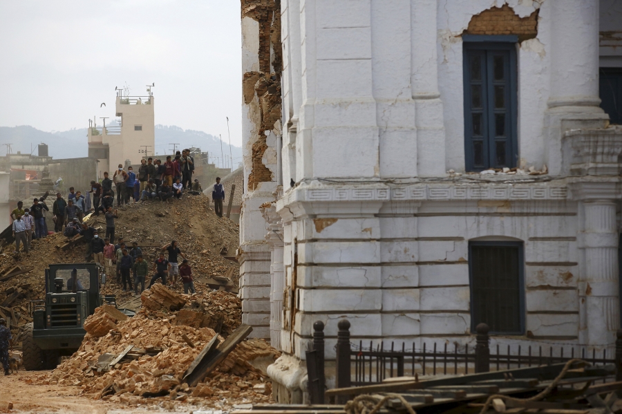 People trapped in a temple