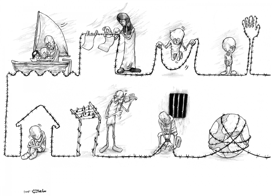cartoon about occupation of West Bank