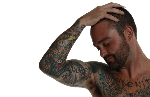 Jeff Slater's tattoos record the story of his time in the Army.