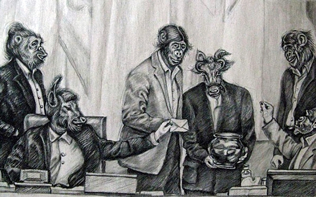 Atena Farghadani posted this cartoon to Facebook in 2014. She was protesting the Iranian parliament's then plan to not allow Iranian women to buy birth control in order to increase the population of Iran. Atena Farghadani posted this cartoon to Facebook in 2014. She was protesting the Iranian parliament's then plan to not allow Iranian women to buy birth control in order to increase the population of Iran.