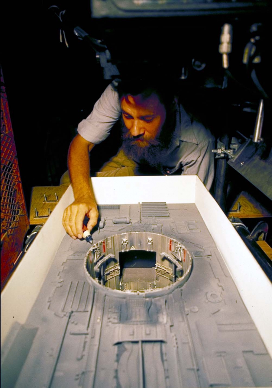 Jon Erland building a model for the original Star Wars. Jonathan Erland building a model for the original Star Wars.
