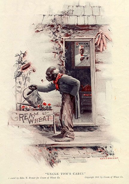 This advertisement from 1921 shows Uncle Tom as he remains in public perception today: doddering, old, and feeble. This advertisement from 1921 shows Uncle Tom as he remains in public perception today: doddering, old, and feeble.