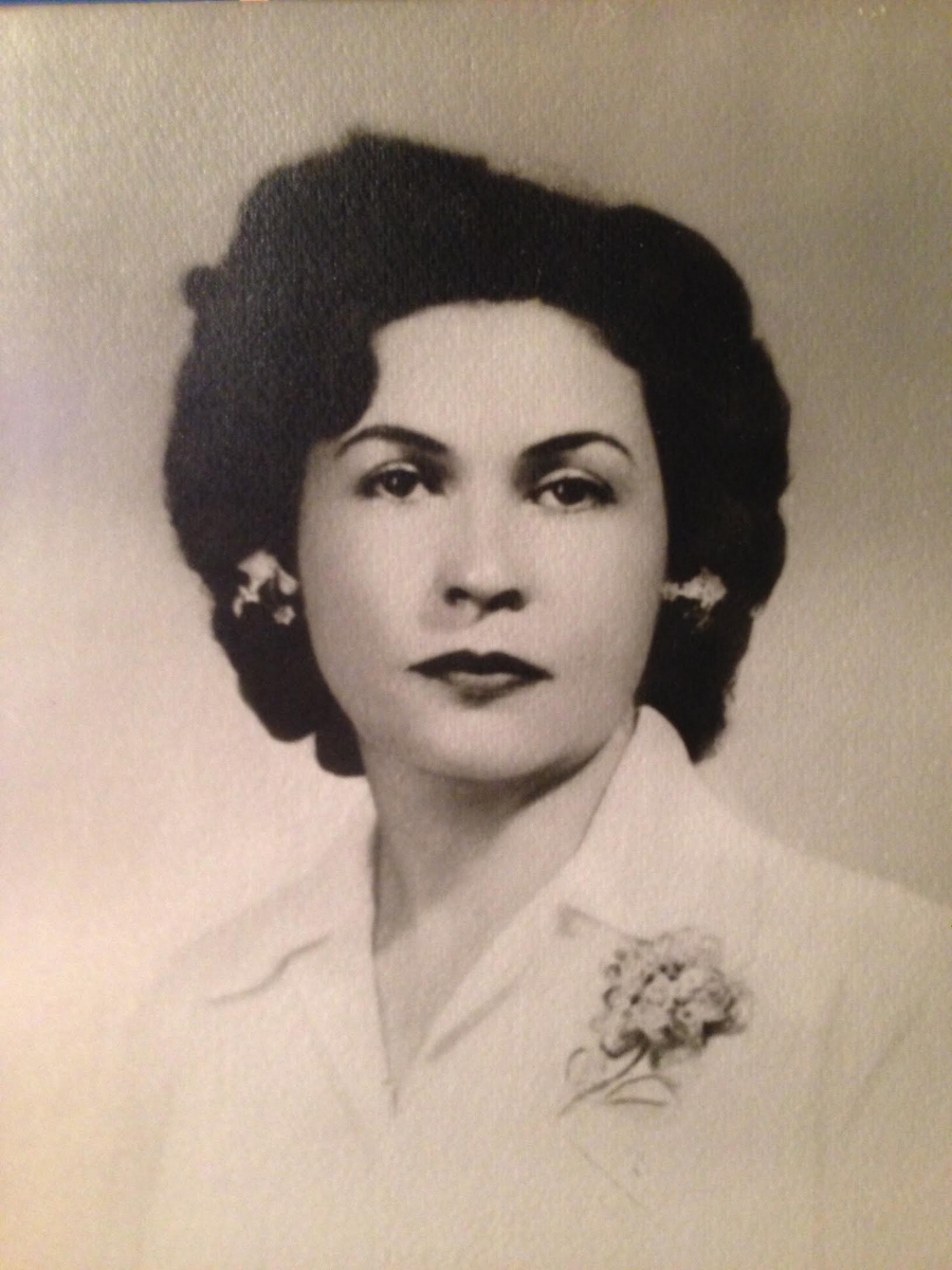 Passport photo of Hortensia Maria Campbell. Passport photo of Hortensia Maria Campbell.