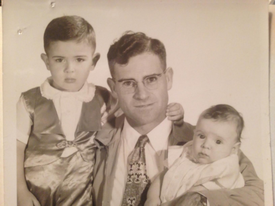 Passport photo of Lloyd Campbell and his sons John (L-wearing satin) and George (R). Passport photo of Lloyd Campbell and his sons John (L-wearing satin) and George (R).