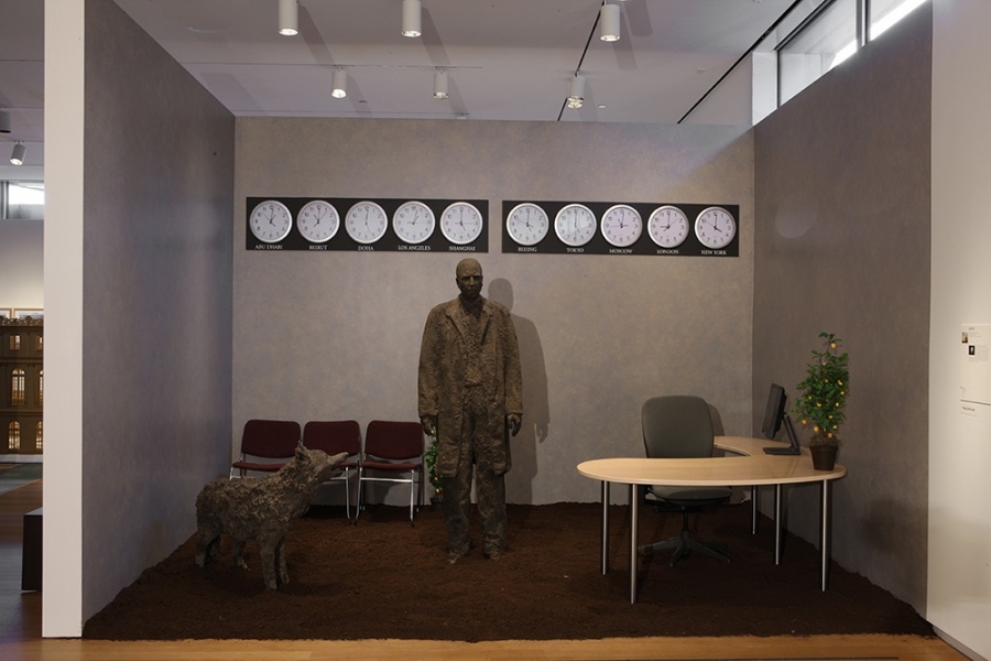 “The Persistence of Modernism,” 2012, by James Croak. Dirt, found office furniture. “The Persistence of Modernism,” 2012, by James Croak. Dirt, found office furniture.