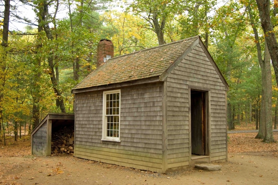 A reconstruction of Thoreau’s cabin. A reconstruction of Thoreau’s cabin.