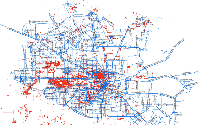 a map of road closures during tropical storm harvey in houston
