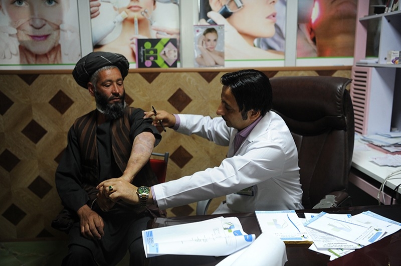 Dr. Zalmai Khan Ahmadzai at his clinic in Kabul, Afghanistan. Dr. Zalmai Khan Ahmadzai at his clinic in Kabul, Afghanistan.