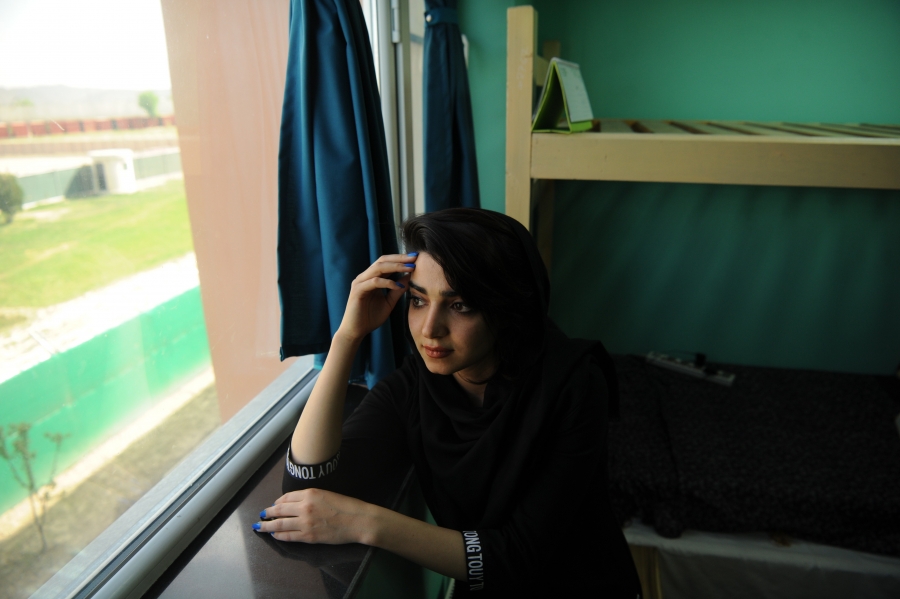 Samaneh Nasiri, a student at the American University of Afghanistan in her dorm room. Nasiri survived an attack on the school in 2016. Samaneh Nasiri, a student at the American University of Afghanistan in her dorm room. Nasiri survived an attack on the school in 2016.