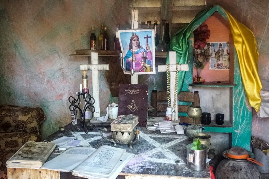 a voodoo shrine in haiti