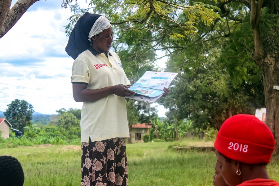 Betty Nabiteeko hosts a biweekly nutrition class in Matyebili