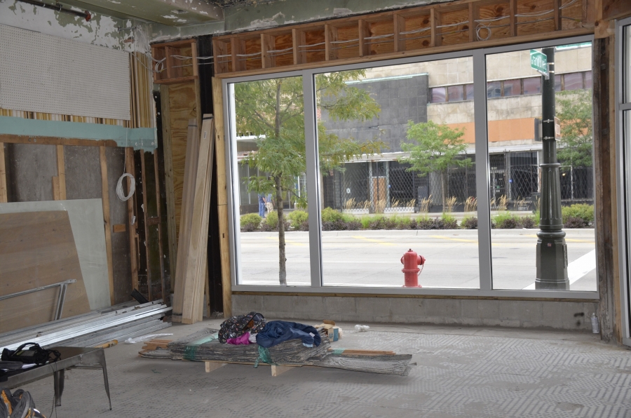 The view from inside Baobab Fare. The group Motor City Match is investing in several companies in the neighbourhood to try and build density. These few blocks called “New Center” were once the corporate home to General Motors, an area of immense wealth. The view from inside Baobab Fare. The group Motor City Match is investing in several companies in the neighbourhood to try and build density. These few blocks called “New Center” were once the corporate home to General Motors, an area of immense wealth.