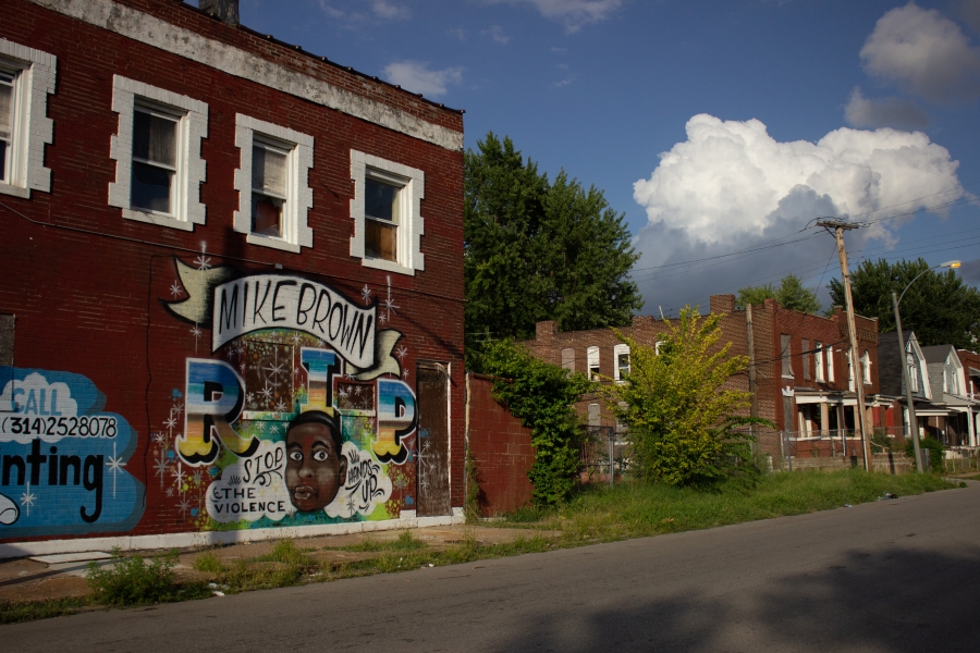 mural of Mike brown in st louis