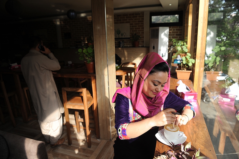 Nargis Azizshahy, owner of the ICafe in Kabul, Afghanistan. Nargis Azizshahy, owner of the ICafe in Kabul, Afghanistan.