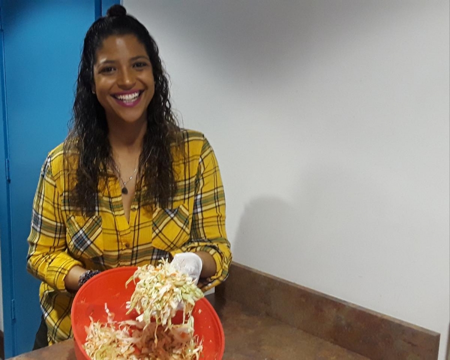 Chef Cynthia Verna makes a small batch of pikliz. Chef Cynthia Verna makes a small batch of pikliz.