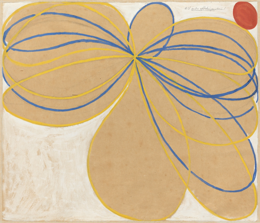 Hilma af Klint, “Group V, The Seven-Pointed Star, No. 1n (Grupp V, Sjustjärnan, nr 1),” 1908 from “The WUS/Seven-Pointed Star Series (Serie WUS/Sjustjärnan).” Hilma af Klint, “Group V, The Seven-Pointed Star, No. 1n (Grupp V, Sjustjärnan, nr 1),” 1908 from “The WUS/Seven-Pointed Star Series (Serie WUS/Sjustjärnan).”