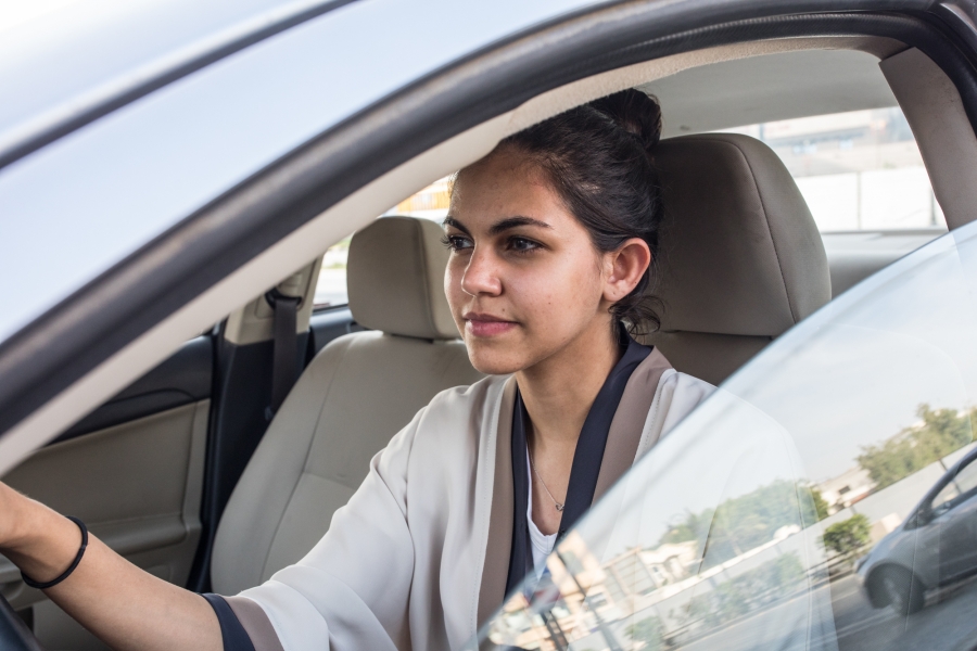 Esraa Samman is a sales woman in Jeddah, Saudi Arabia. She says the lifting of the driving ban allowed her to work in this position. Esraa Samman is a sales woman in Jeddah, Saudi Arabia. She says the lifting of the driving ban allowed her to work in this position.