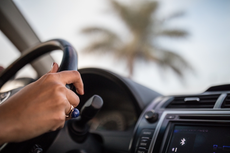 Sharia Walker has her hands on the steering wheel. She was euphoric when the ban was lifted. Sharia Walker has her hands on the steering wheel. She was euphoric when the ban was lifted.