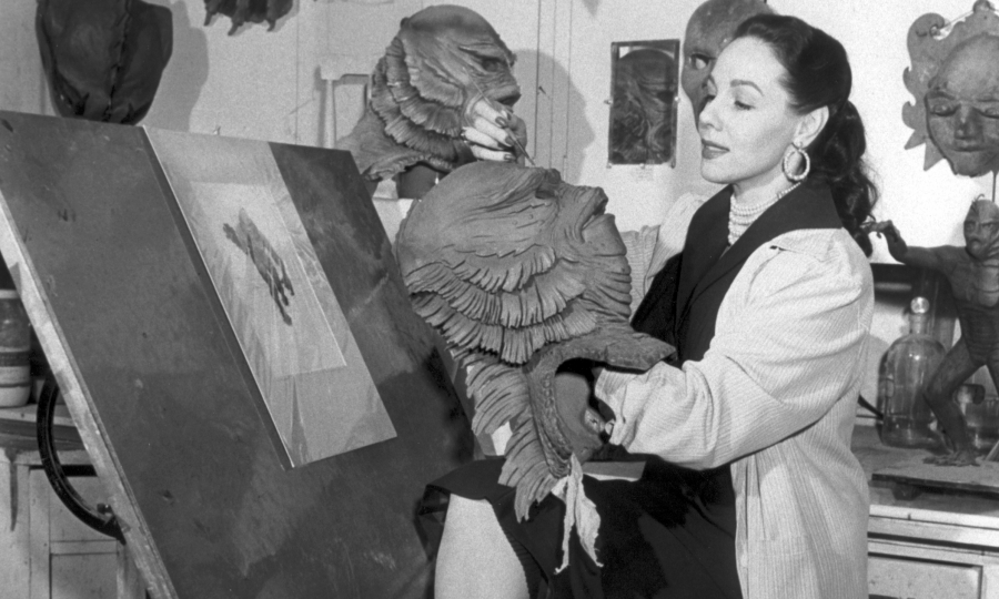 Milicent Patrick in the Universal monster shop. Milicent Patrick in the Universal monster shop.