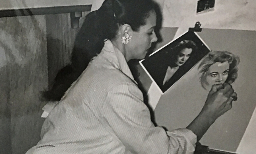 Milicent Patrick working in her home studio in Sherman Oaks. Milicent Patrick working in her home studio in Sherman Oaks.