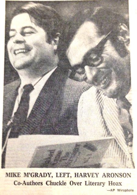 Mike McGrady and Harvey Aronson on the front page of The Independent on August 7, 1969. Mike McGrady and Harvey Aronson on the front page of The Independent on August 7, 1969.