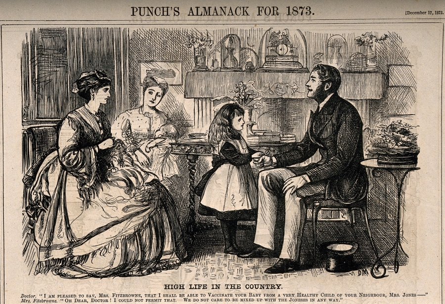 Wood engraving by G. Du Maurier, 1872.
