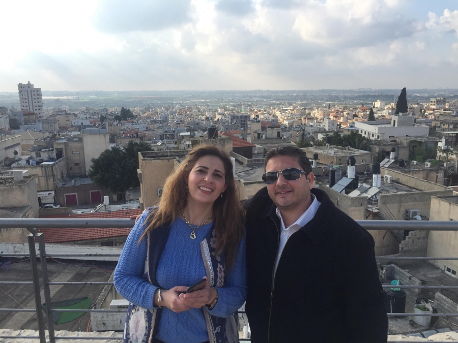 Rinad Jbara and her husband Rafiq in Taybeh Rinad Jbara and her husband Rafiq in Taybeh