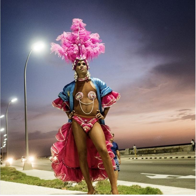 Artist Luis Manuel Otero Alcántara as ‘Miss Biennial of Havana,’ 2017. Artist Luis Manuel Otero Alcántara as ‘Miss Biennial of Havana,’ 2017.