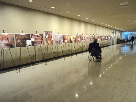 John Hockenberry, host of PRI's The Takeaway, visits the exhibit of Ceasar's photos at UN headquarters in New York. John Hockenberry, host of PRI's The Takeaway, visits the exhibit of Ceasar's photos at UN headquarters in New York.