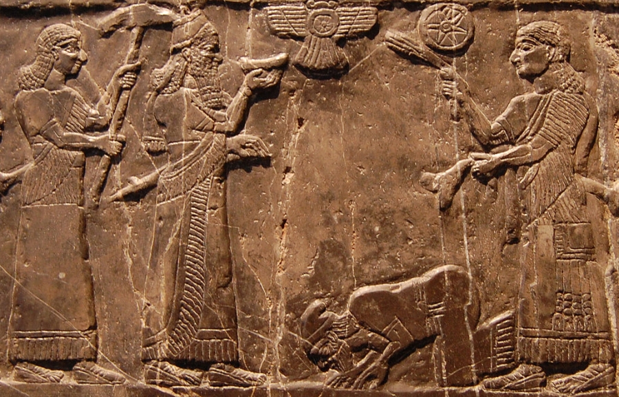 Possible depiction of Jehu, King of Israel, giving tribute to King Shalmaneser III of Assyria, on the Black Obelisk of Shalmaneser III from Nimrud (circa 827 BC) in the British Museum (London). Possible depiction of Jehu, King of Israel, giving tribute to King Shalmaneser III of Assyria, on the Black Obelisk of Shalmaneser III from Nimrud (circa 827 BC) in the British Museum (London).