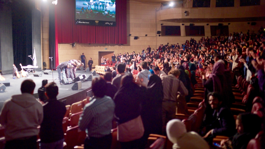 Pallett Band takes a bow at the Milad Tower concert hall in Tehran after a recent performance. Pallett Band takes a bow at the Milad Tower concert hall in Tehran after a recent performance.