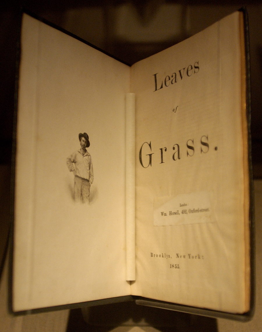 An original copy of "Leaves of Grass," published in 1855, is displayed at the New York Public Library An original copy of "Leaves of Grass," published in 1855, is displayed at the New York Public Library