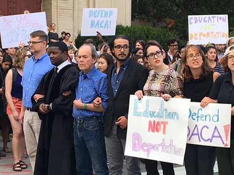 Thirty-one professors from Harvard and other Boston universities were arrested Thursday when they protested the decision to phase out DACA, a program that protects young immigrants who came to the US as children. Thirty-one professors from Harvard and other Boston universities were arrested Thursday when they protested the decision to phase out DACA, a program that protects young immigrants who came to the US as children.