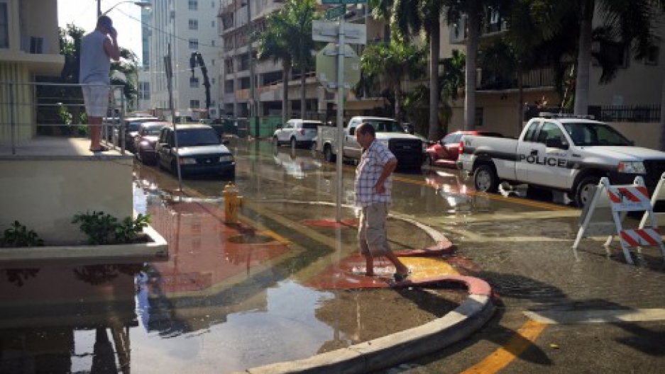 Following what the National Weather Service described as "high astronomical tides due to the lunar cycle," a coastal flood advisory was put in place for South Florida early this week. Pictured above is flooding that occurred in Miami Beach at Indian Creek