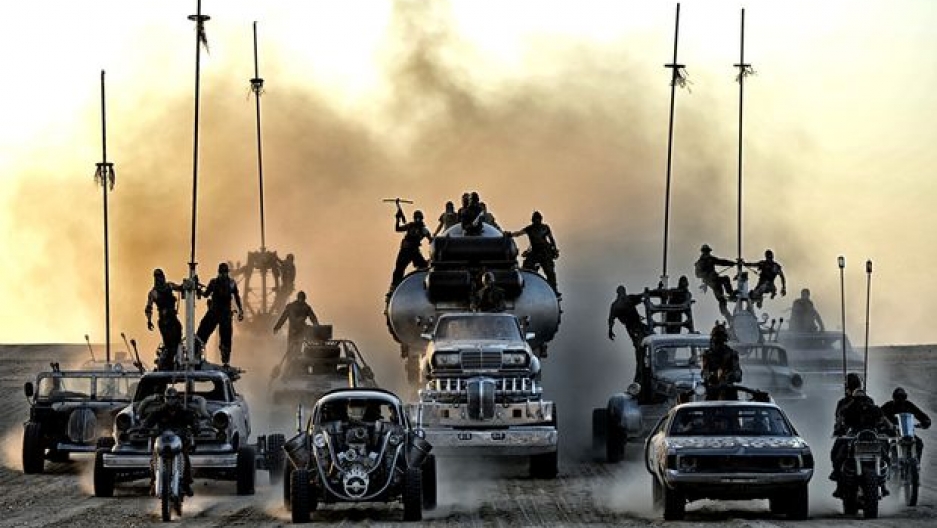 In the post-apocalyptic world of “Mad Max: Fury Road,” warriors rule the desert in massive armored trucks (Jasin Boland)