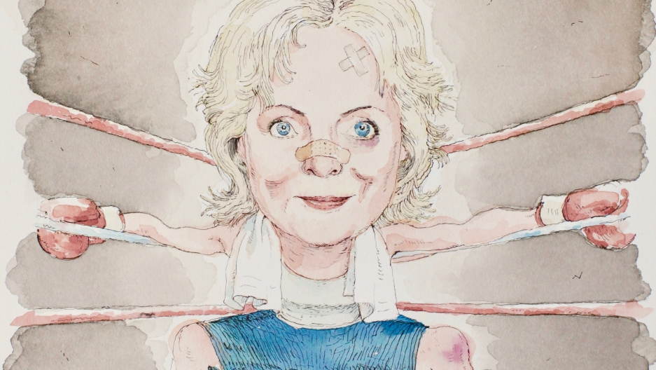 Original artwork of Hillary Clinton for New Yorker cover “Ready for a Fight”
