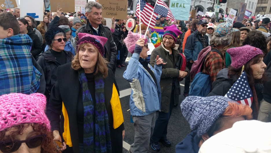 Women's March in Oakland, CA on 1-21-17 drew more than 60,000 people
