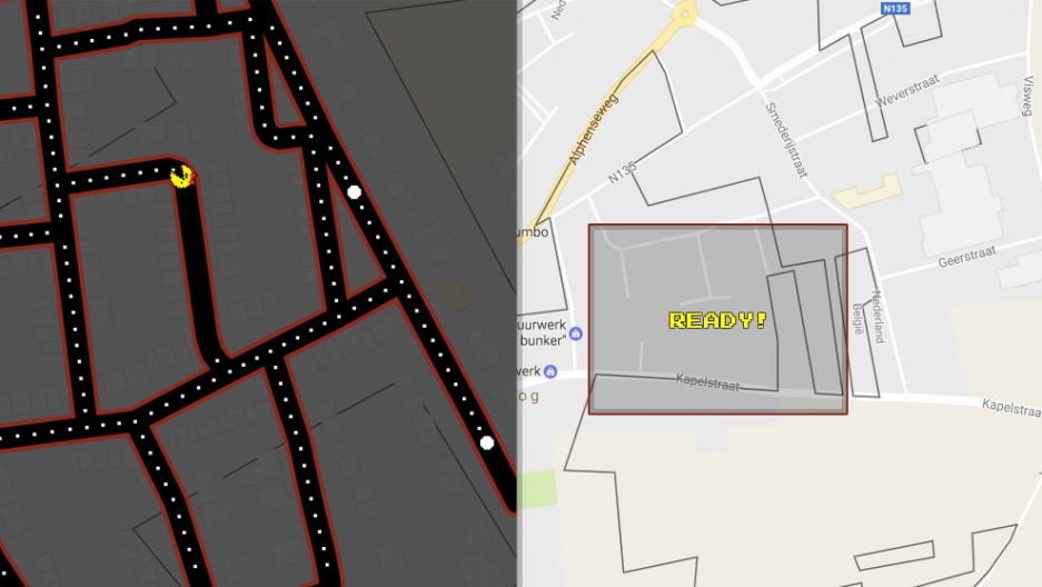 Dark grey lines show some of the Belgium-Netherlands borders that you can cross in the town of Baarle-Hertog and Baarle-Nassau.