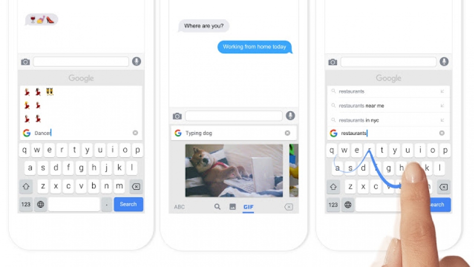 Google’s new keyboard, Gboard, via Google
