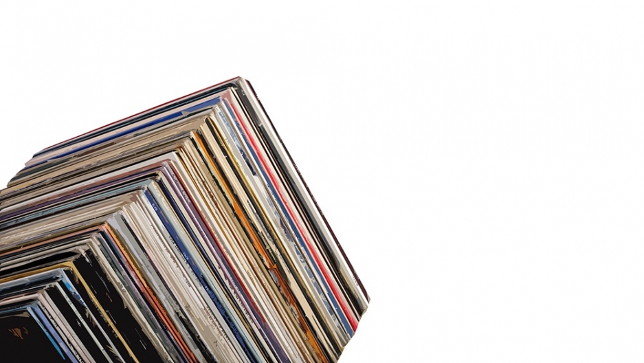 A tower of vinyl. A tower of vinyl.