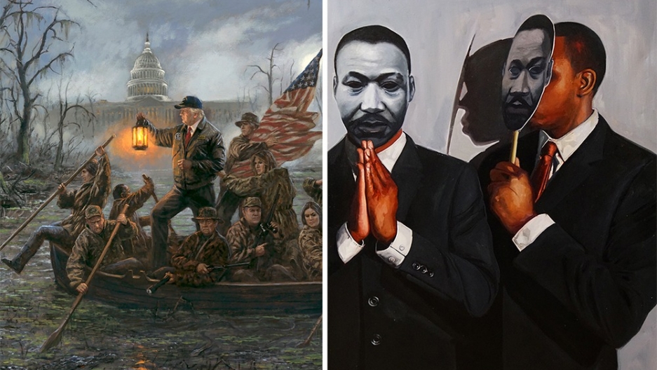“Crossing The Swamp,” by Jon McNaughton and “Congregation: MLK,” by Tylonn Sawyer “Crossing The Swamp,” by Jon McNaughton and “Congregation: MLK,” by Tylonn Sawyer