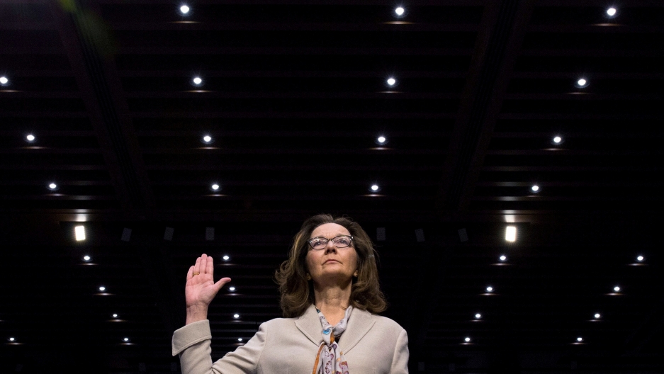 CIA director nominee and acting CIA Director Gina Haspel is sworn in to testify at her Senate Intelligence Committee confirmation hearing on Capitol Hill,