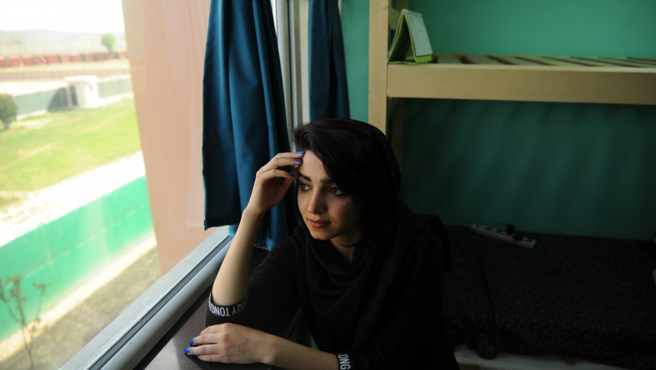 Samaneh Nasiri, a student at the American University of Afghanistan in her dorm room. Nasiri survived an attack on the school in 2016. Samaneh Nasiri, a student at the American University of Afghanistan in her dorm room. Nasiri survived an attack on the school in 2016.