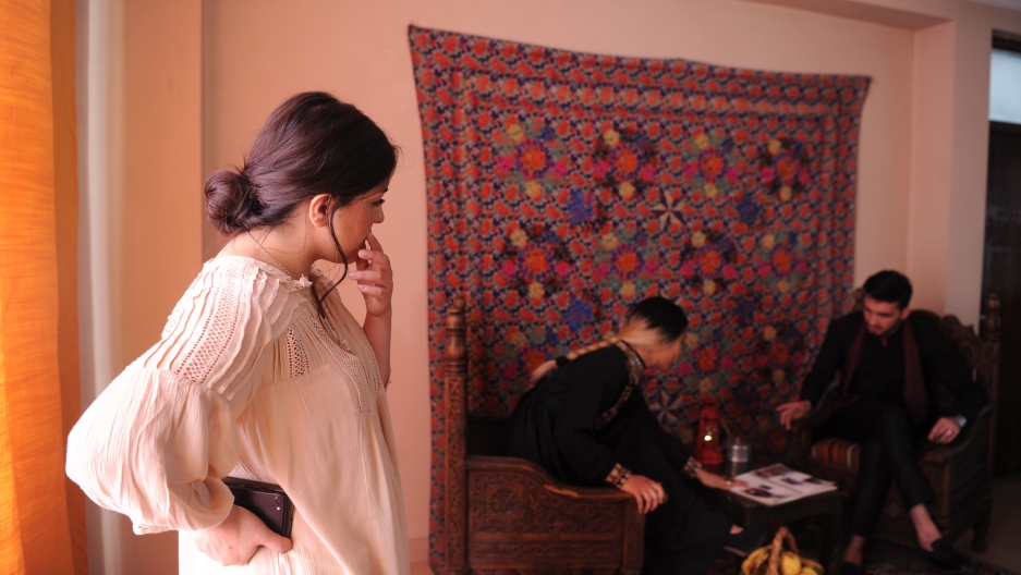 Fashion designer Rahiba Rahimi at a photoshoot for her label Laman.