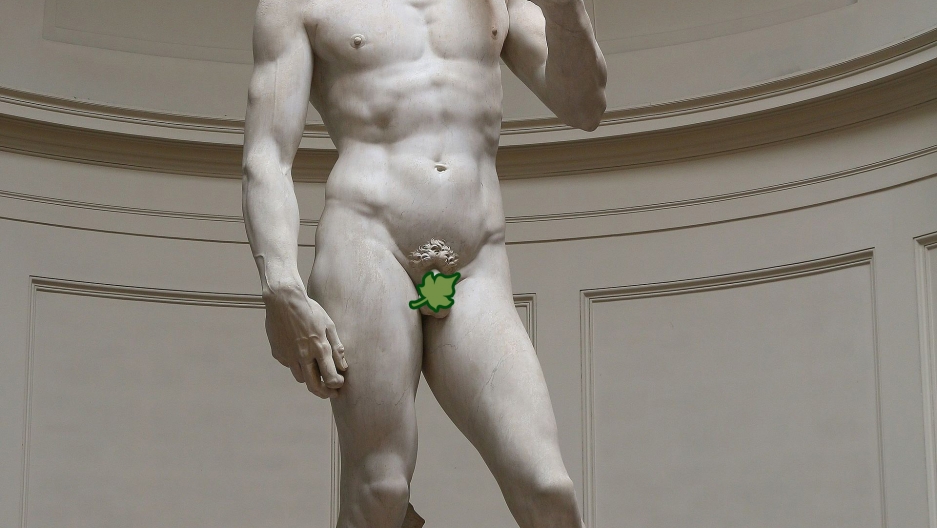 “David” by Renaissance artist Michelangelo was fashioned after Greek sculpture. The biblical hero has the diminutive goods to prove it. “David” by Renaissance artist Michelangelo was fashioned after Greek sculpture. The biblical hero has the diminutive goods to prove it.