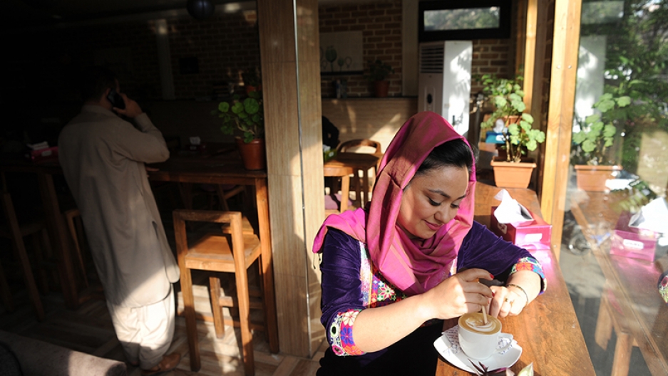 Nargis Azizshahy, owner of the ICafe in Kabul, Afghanistan. Nargis Azizshahy, owner of the ICafe in Kabul, Afghanistan.