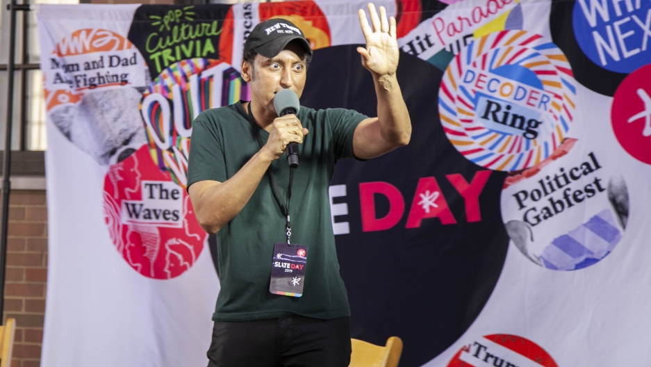Aasif Mandvi performs stand-up during the Studio 360 live show on June 8. Aasif Mandvi performs stand-up during the Studio 360 live show on June 8.